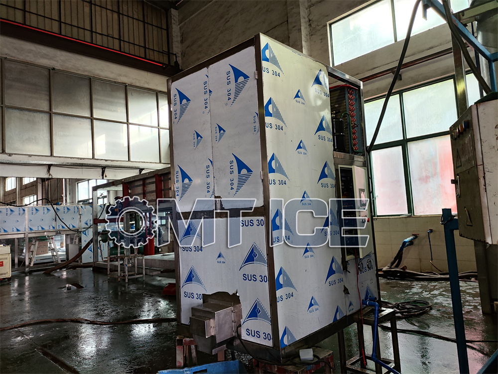 OMT 1Ton Single Phase Cube Ice Machine to Guyana-2