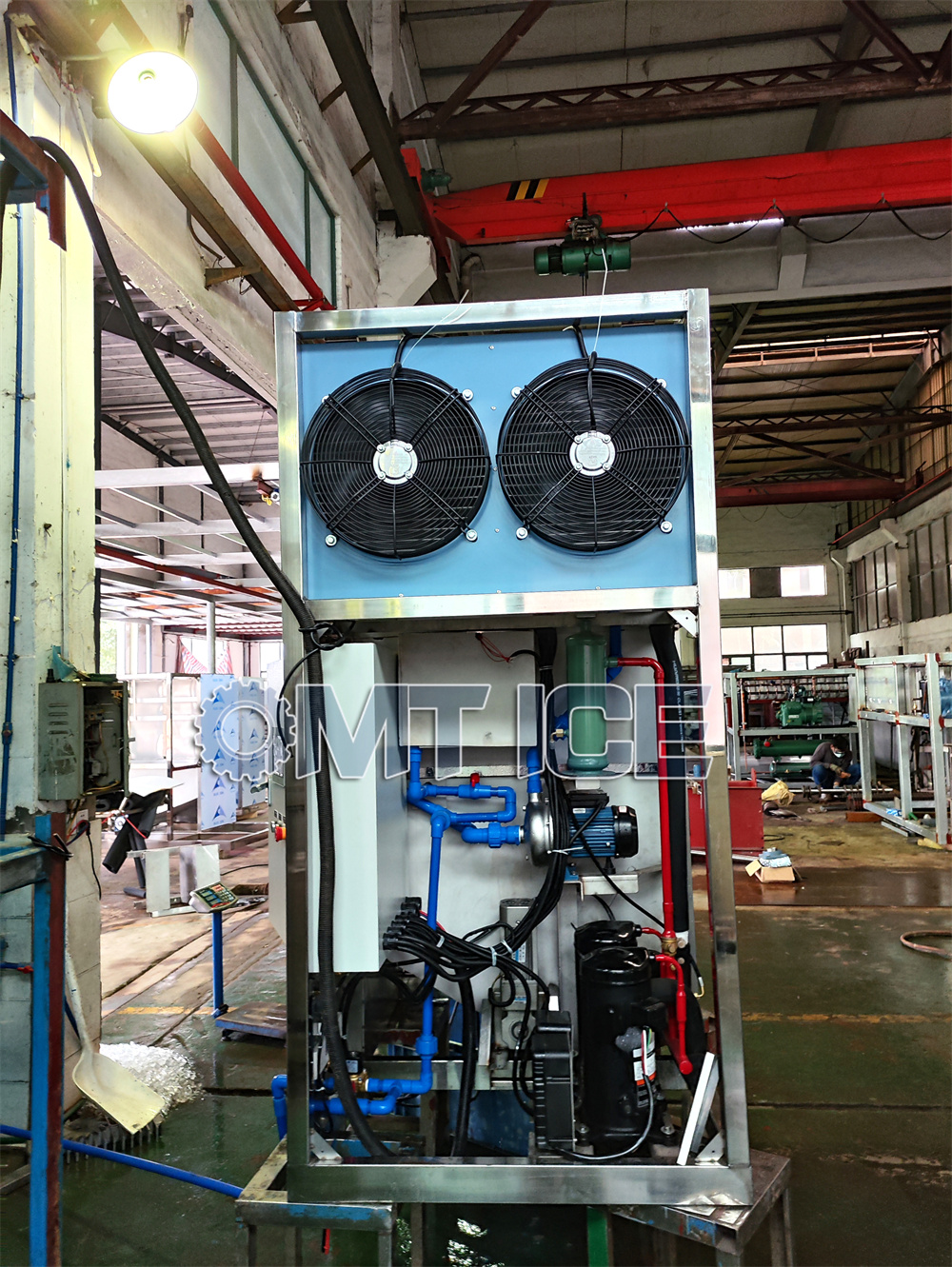 OMT 1Ton Single Phase Cube Ice Machine to Guyana-3