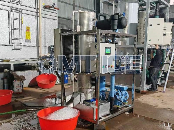 OMT 2Ton Tube Ice Machine Testing for Indonesia Customer-2