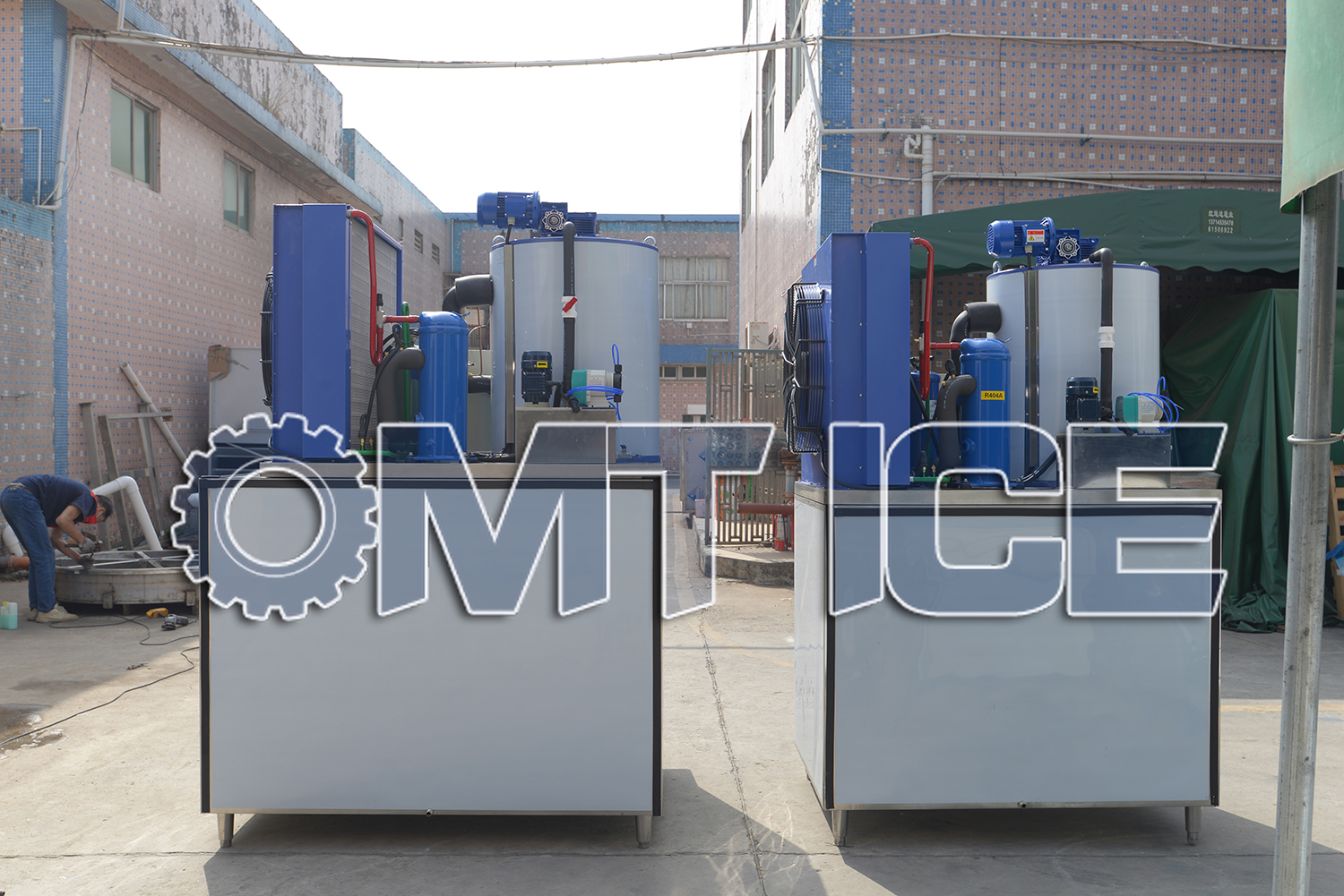 OMT 2ton Flake Ice Machine with 500kg&1000kg Ice Storage Bin (3)